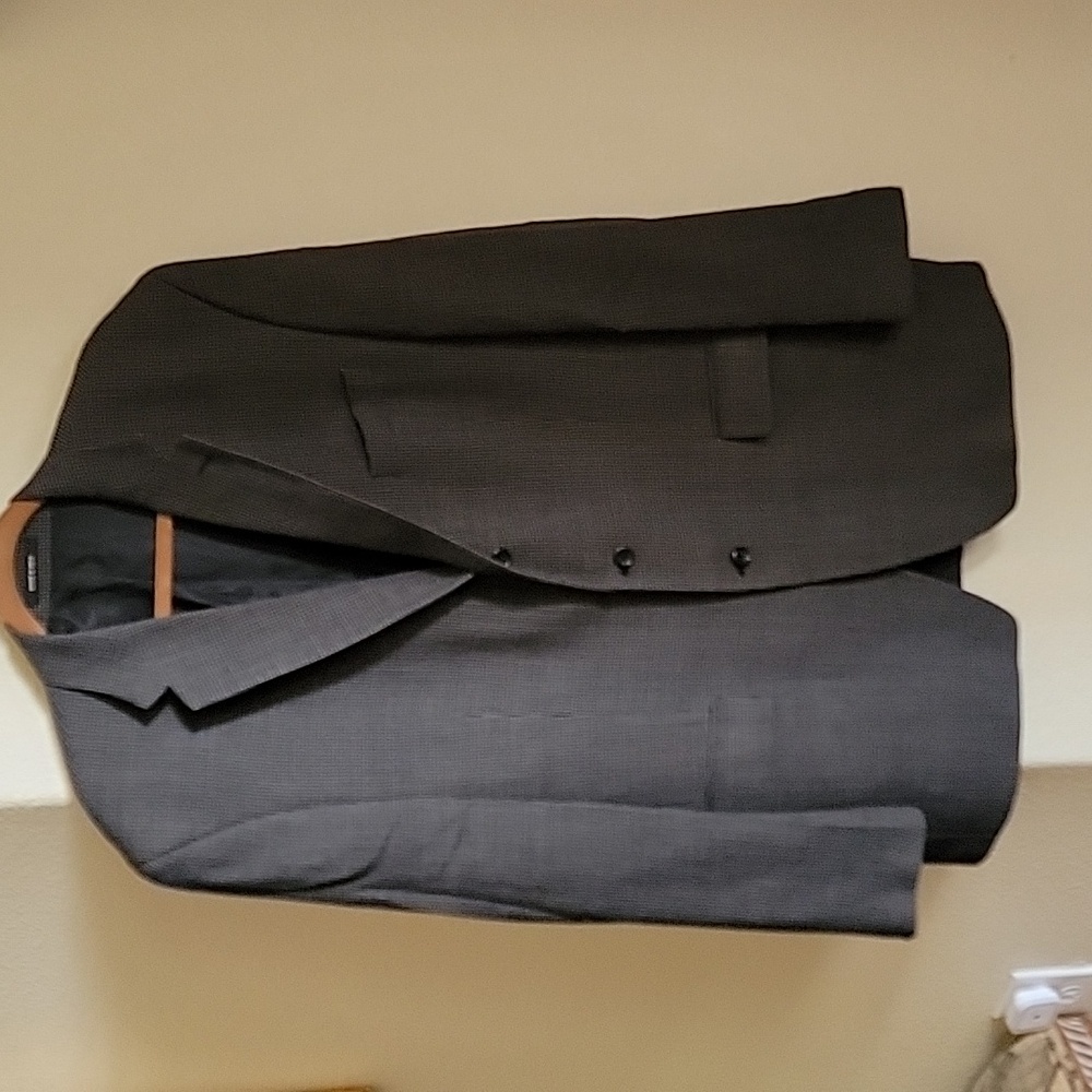 Brandini 100% wool Blazer sport coat jacket in charcoal/gray size 46L